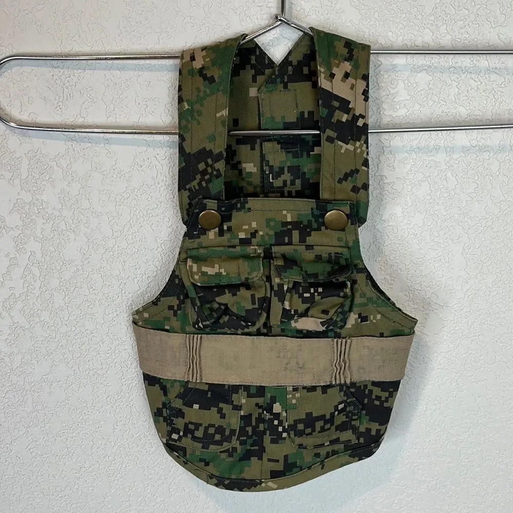 Fisherman Camo Vest Pet Costume Size XS